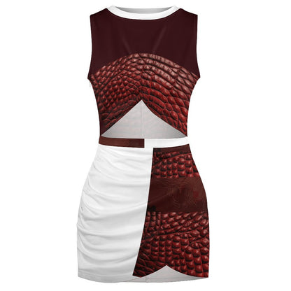 Cutout Bodycon Slim Fit Dress BEQ (All-Over Printing)