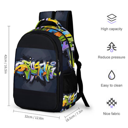 COLORFUL GRAFFITI Multi-Pocket Backpack