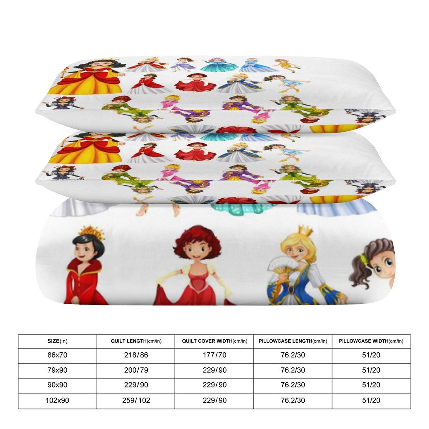 3-Piece Bedding Set-86"×70"/ 218×177cm (Dual-sidede Printing)