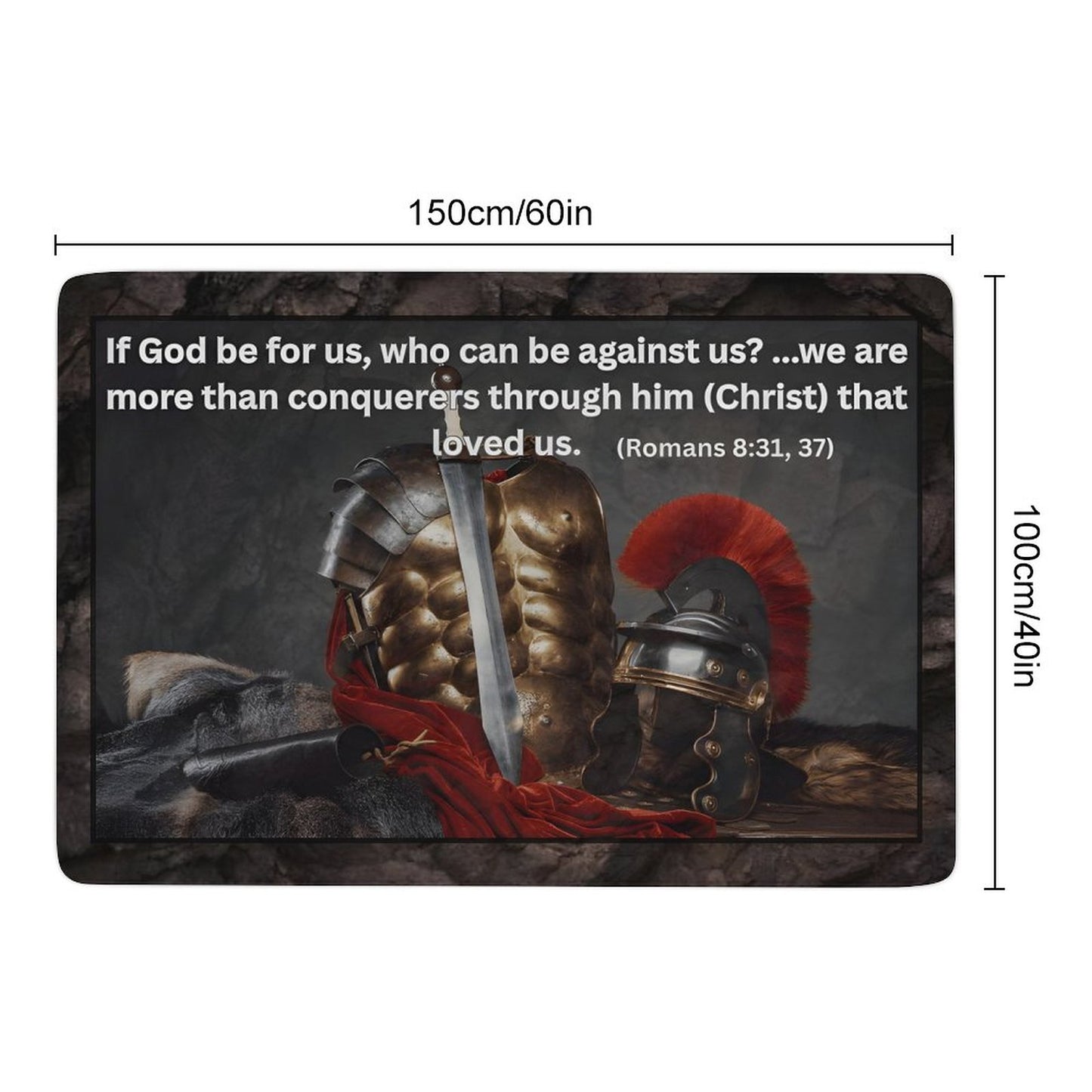 5' X 3'4" LARGE Coral Velvet Floor Mat for Home-60"x40"-MORE THAN A CONQUERER