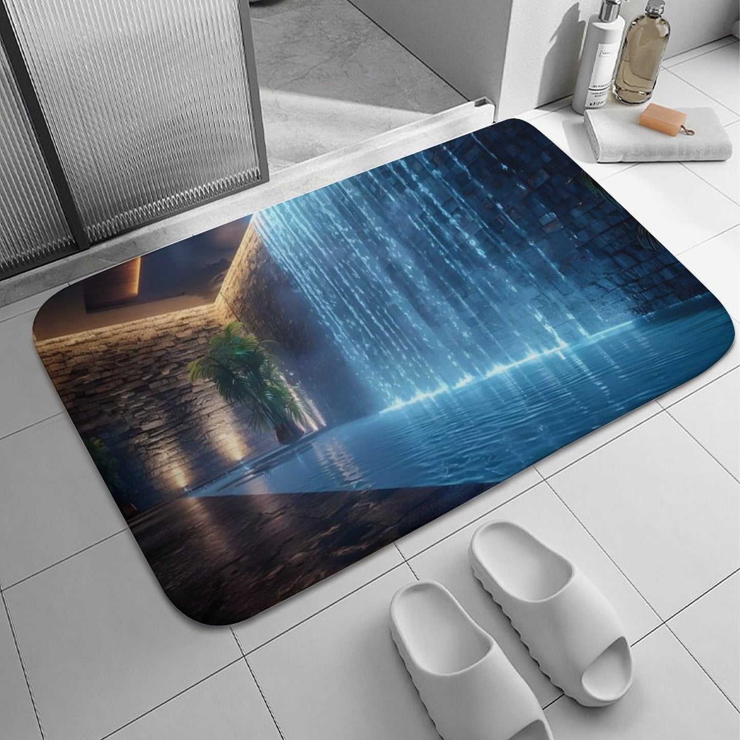 WALL WATERFALL Coral Velvet Rug-15.7"x23.6"/ 40x60cm