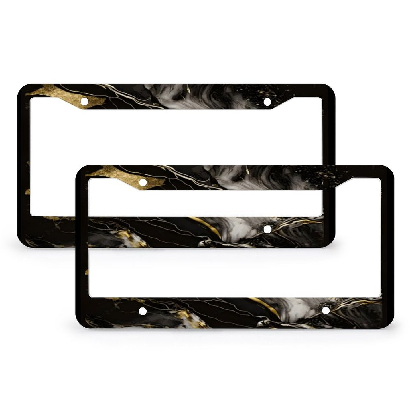 License Plate Frames with 4 Round Holes (1 Pair)