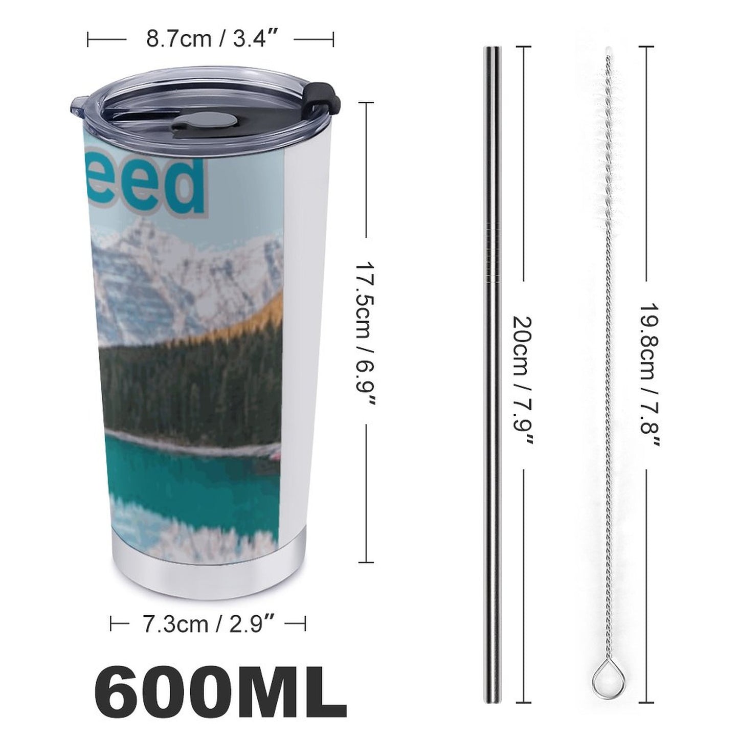 Car Travel Mug Set with Cleaning Kit (590ml/20oz)