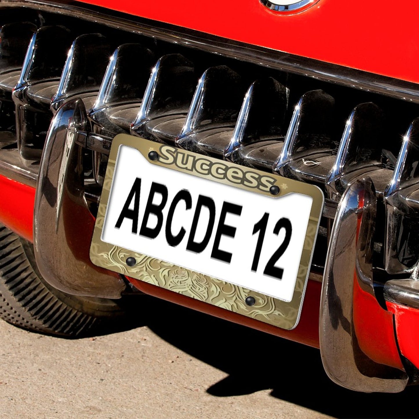 License Plate Frames with 4 Round Holes (1 Pair)