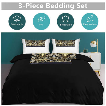 3-Piece Bedding Set-90"x90"/ 229x229cm (Dual-sided Printing)