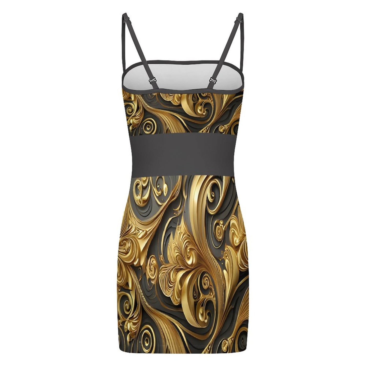 Slim Fit Spaghetti Strap Dress for Women(All-Over Printing)