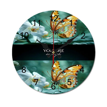Concise Silent Wooden Wall Clock-9.84"x9.84"/ 25x25cm-YOU ARE ENOUGH