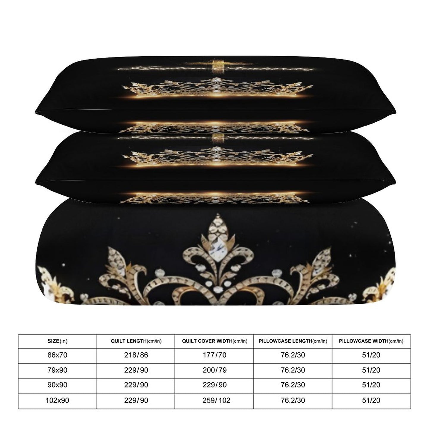 3-Piece Bedding Set-86"×70"/ 218×177cm (Dual-sideded Printing)