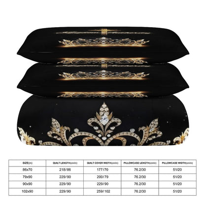 3-Piece Bedding Set-86"×70"/ 218×177cm (Dual-sideded Printing)
