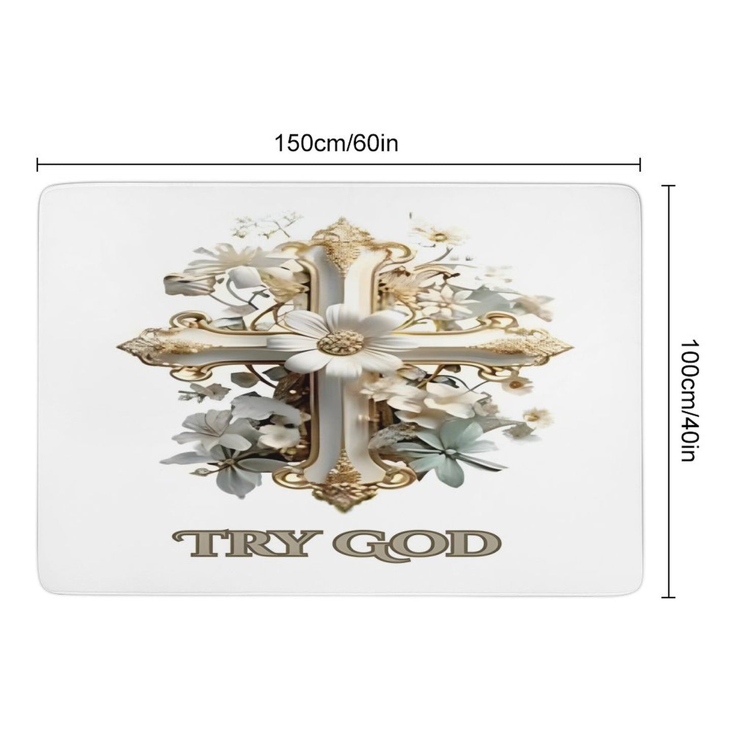 5X3'Coral Velvet Floor Mat for Home-60"x40"-TRY GOD