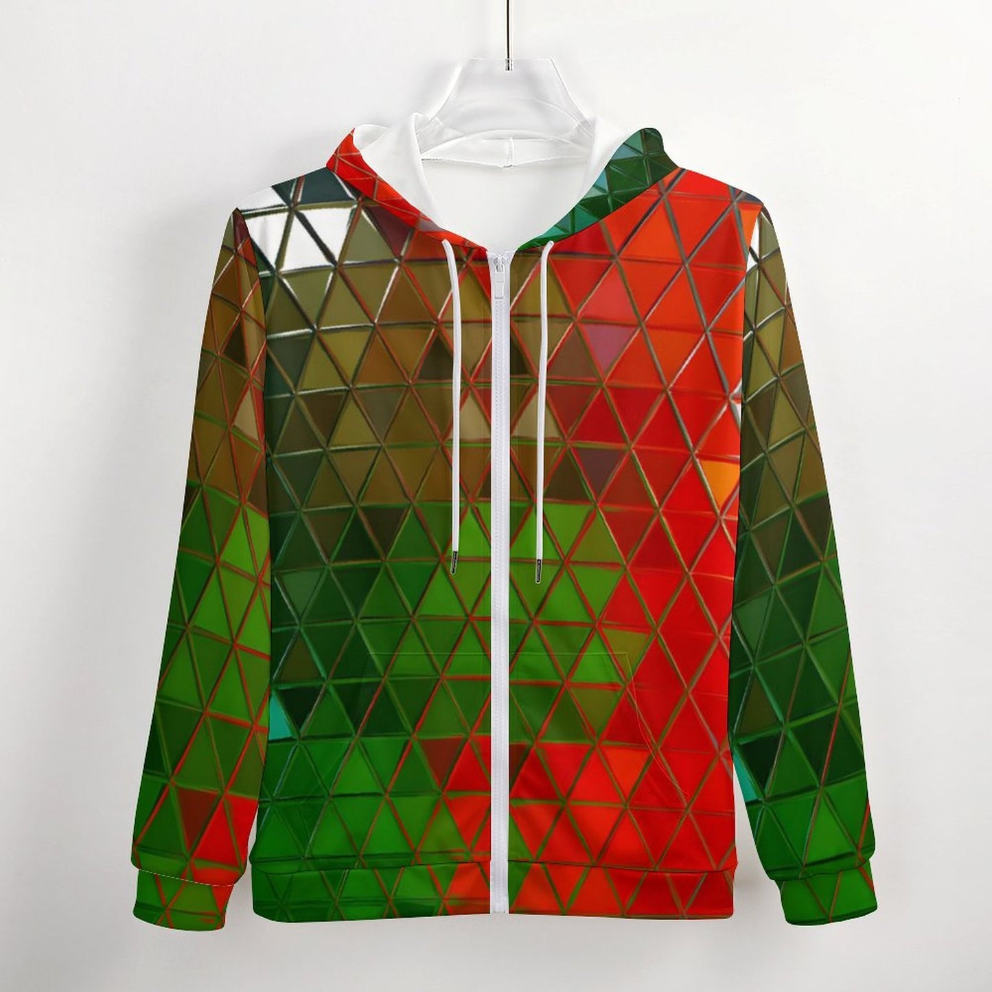 GLASS PRISM Men’s Zip Up Hoodie-SMALL-5XL