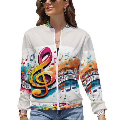 MUSIC GRAFFITI Women's Zipper Jacket-XS-XL