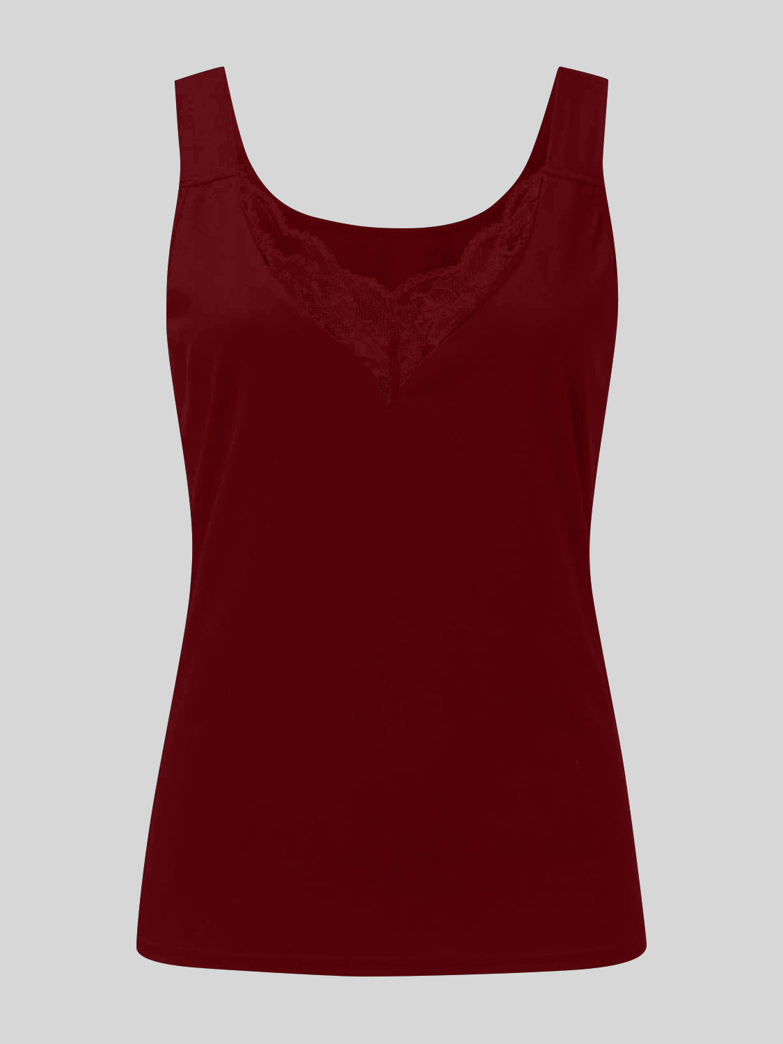 Full Size Lace Detail Sweetheart Neck Tank (white/royal blue/black/burgundy/dark gray)-S-3XL