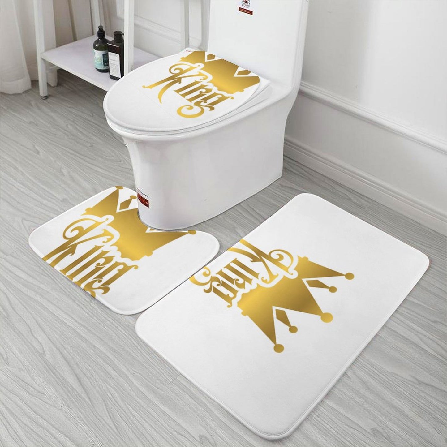 Coral Velvet Restroom Rug Set of 3-15.7"x23.6"/ 40x60cm