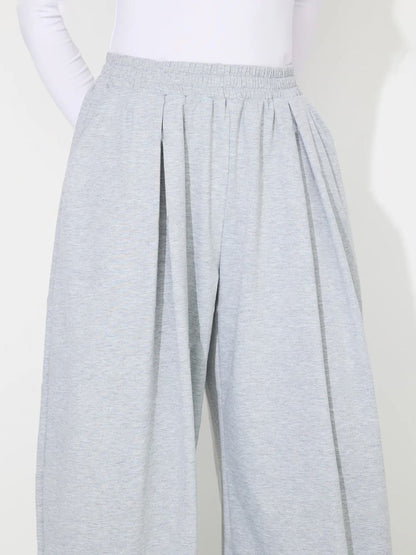 Elastic Waist Wide Leg Pants with Pockets (black/light grey/dark grey)-SMALL-XL