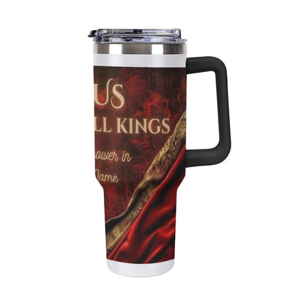 40oz Insulated Tumbler with Handle and Straw