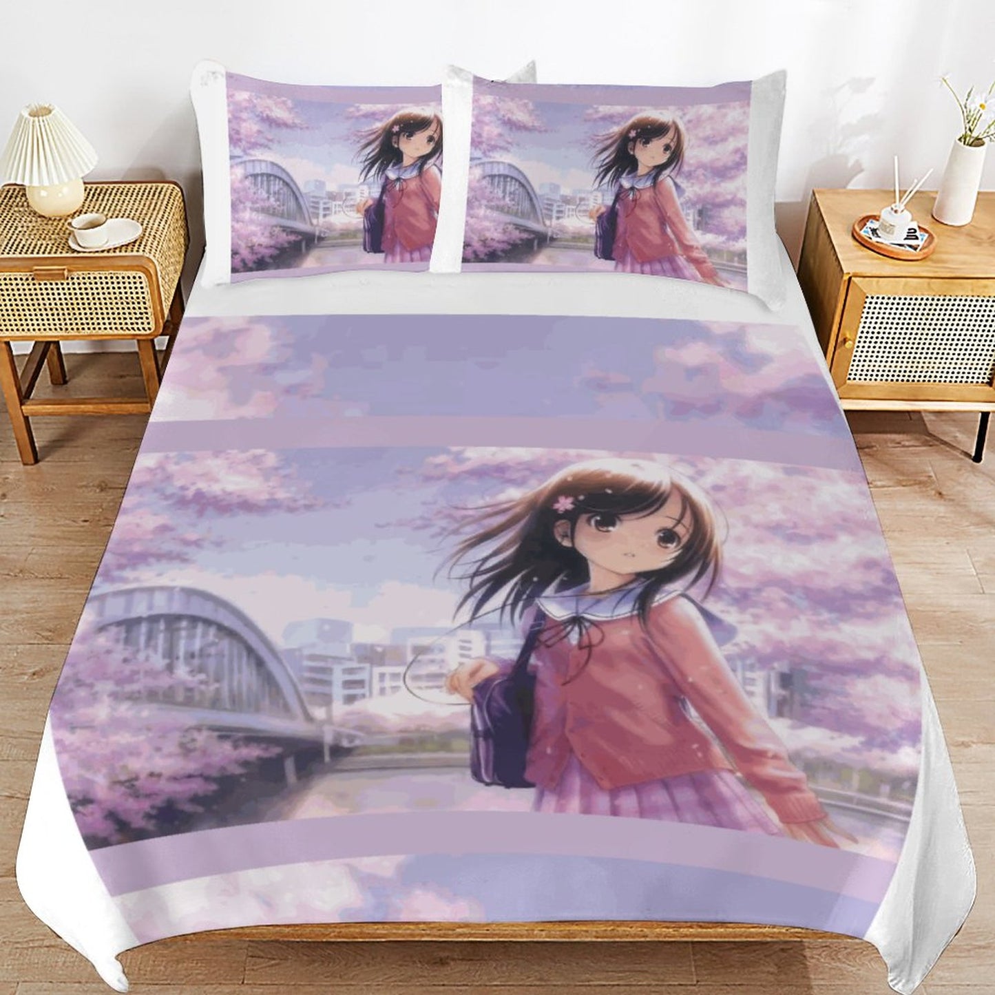 3-Piece Bedding Set-86"×70"/ 218×177cm (Dual-sidede Printing)