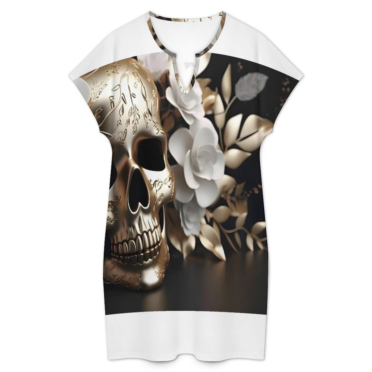 200gsm Women's Casual V Neck Dress(All-Over Printing)
