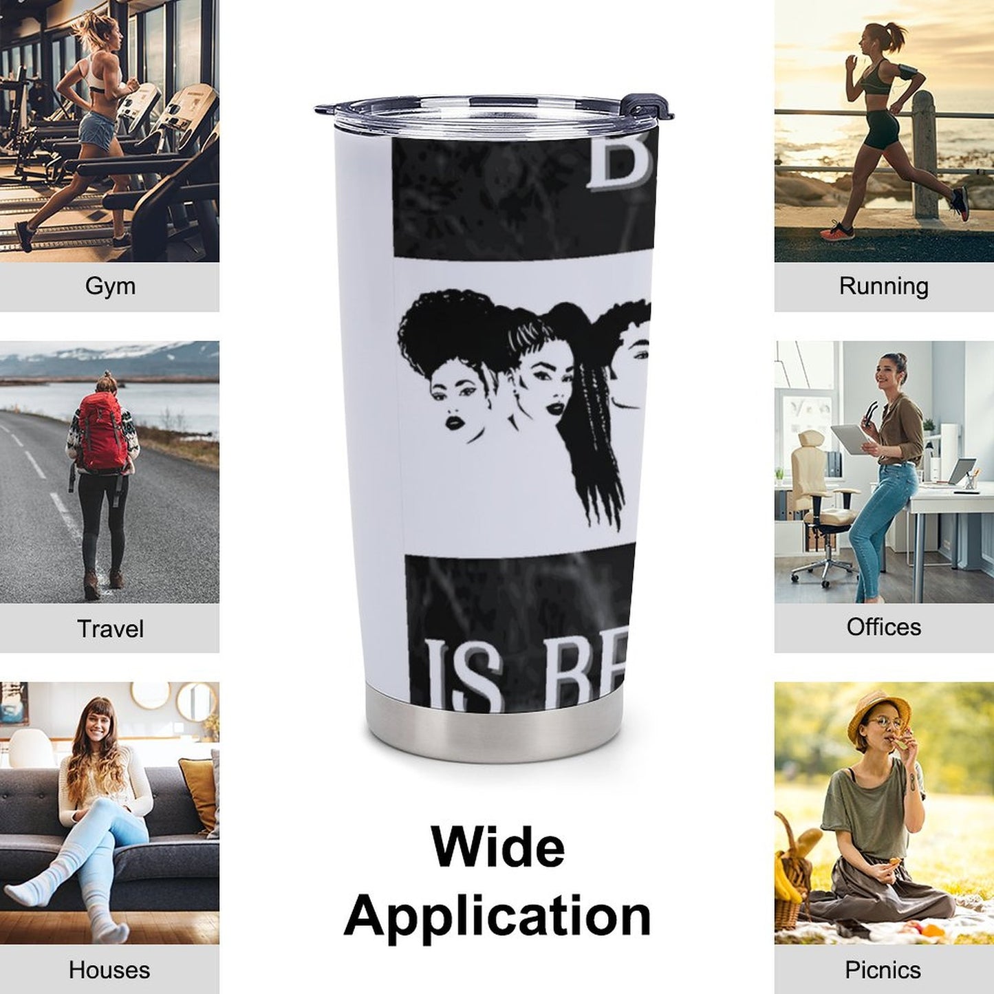 Car Travel Coffee Mug with Lid (All-Over Printing)