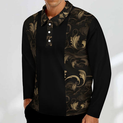 BLACK & GOLD ACCENT Men's Sports POLO Shirt-SMALL-5XL