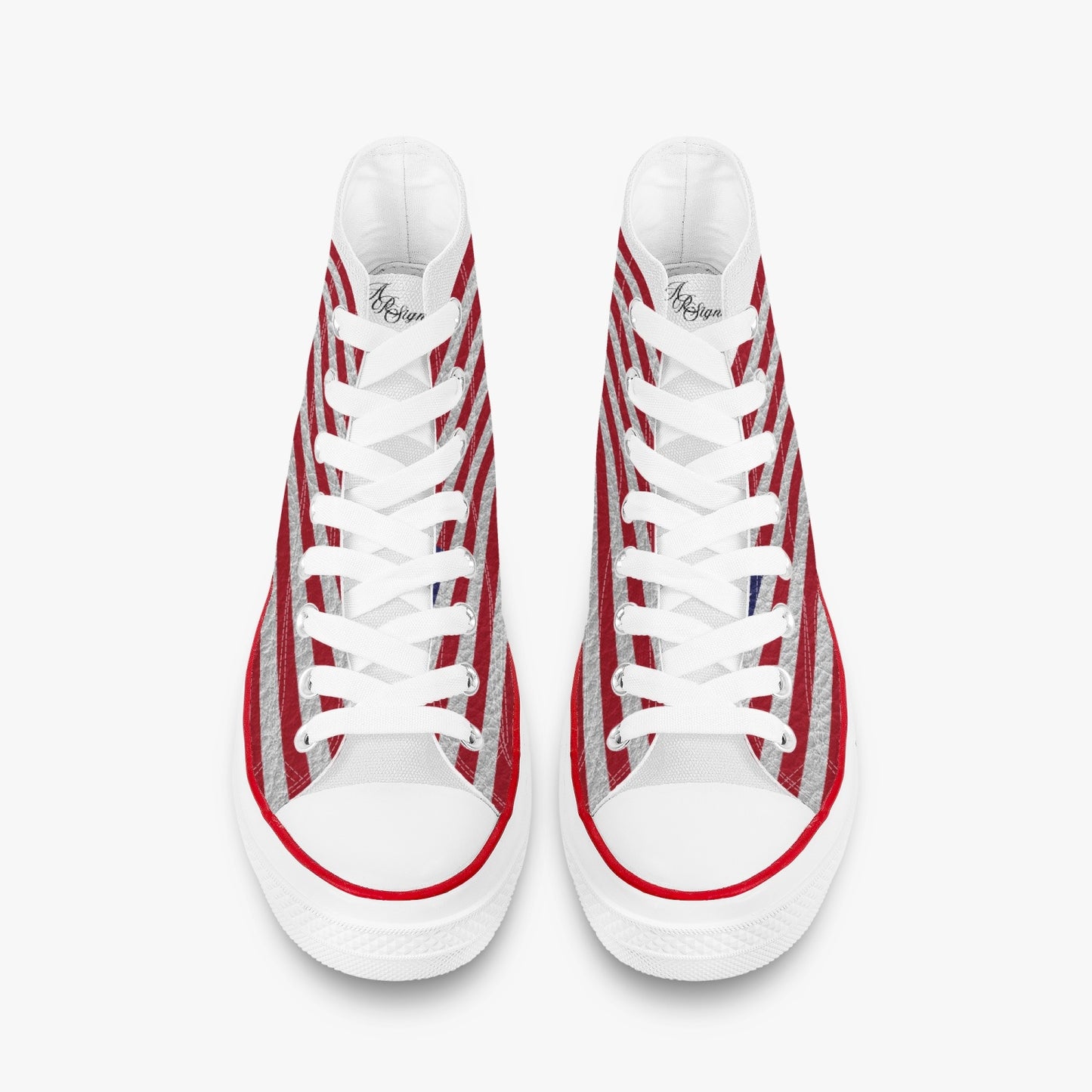 USA FLAG High-Top White Sneakers