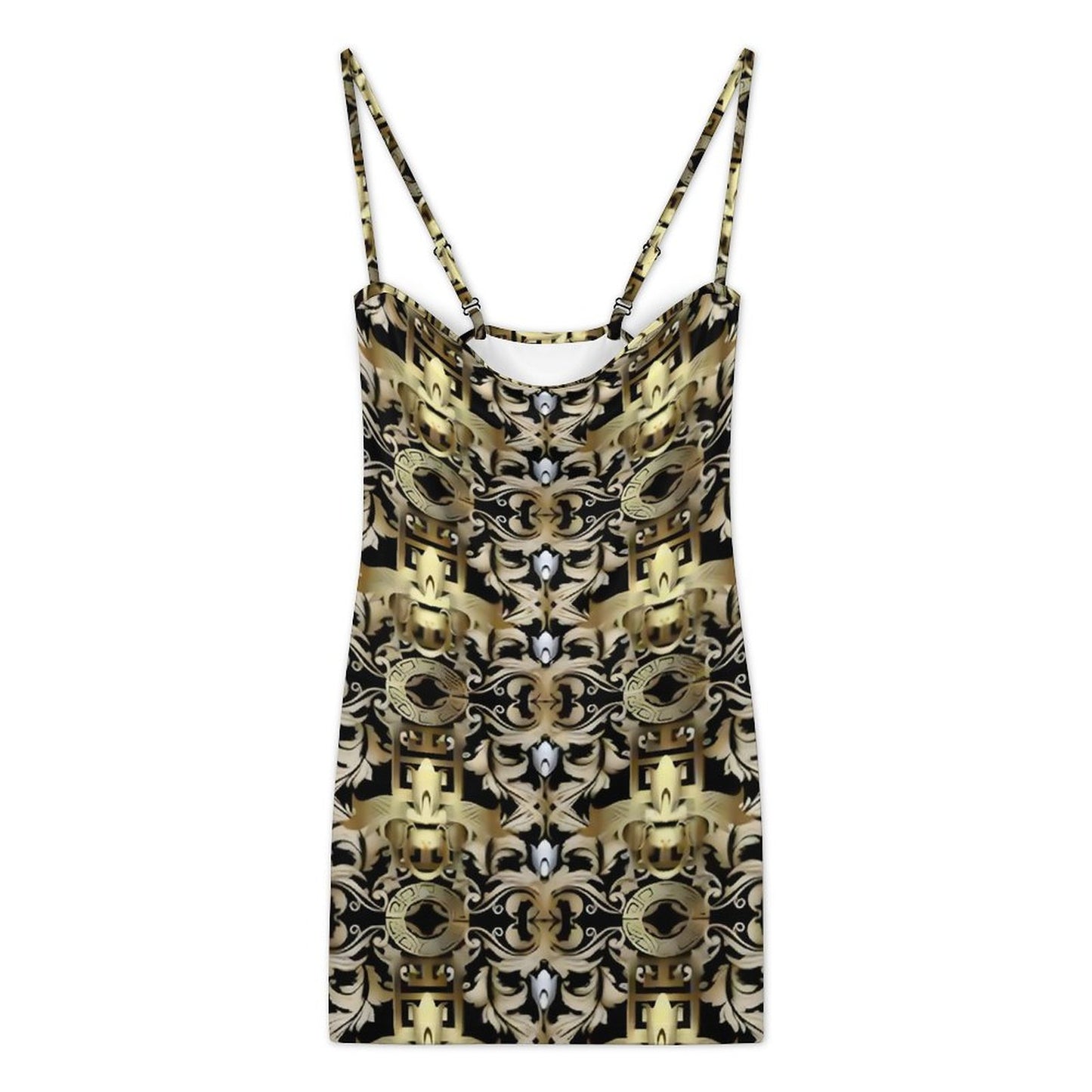 Slim Fit Spaghetti Strap Dress for Women(All-Over Printing)