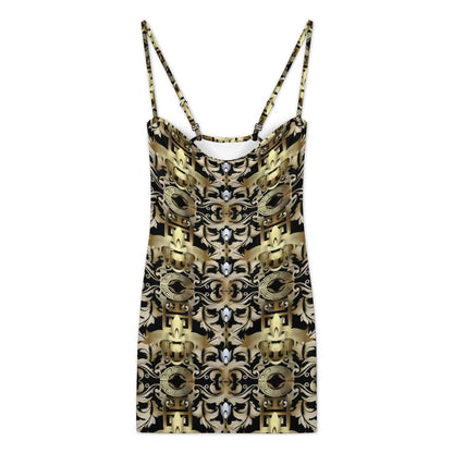 Slim Fit Spaghetti Strap Dress for Women(All-Over Printing)