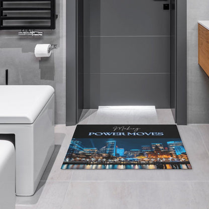 MAKING POWER MOVES Crystal Velvet Bedroom Floor Mat