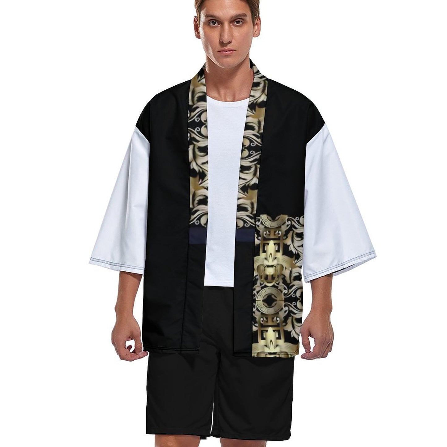 Drop Shoulder Male Kimono Cardigan(All-Over Printing)