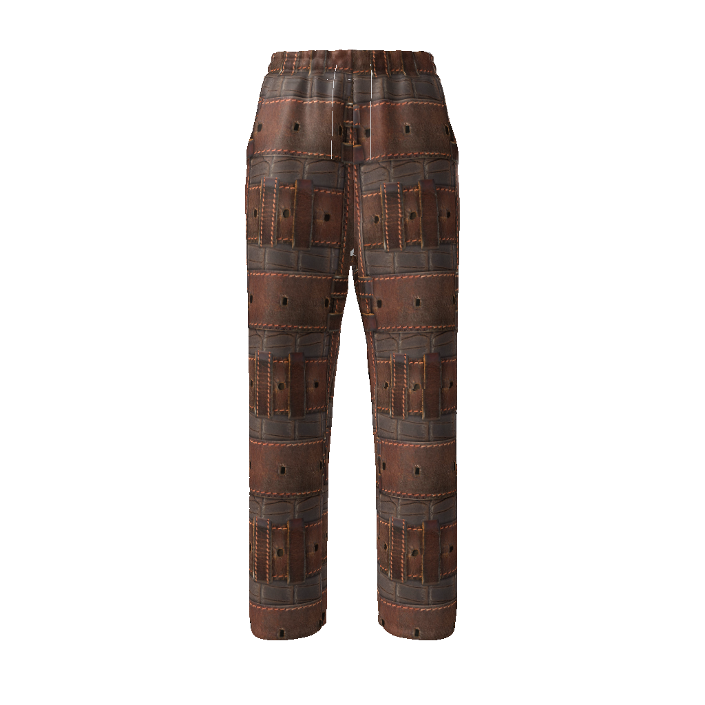 RUGGED LEATHER BUCKLE Print Unisex Straight Leg Pants-SMALL-4XL
