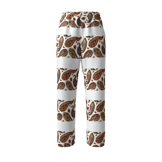 ORANGE PAISLEY Unisex Straight Leg Pants-SMALL-4XL