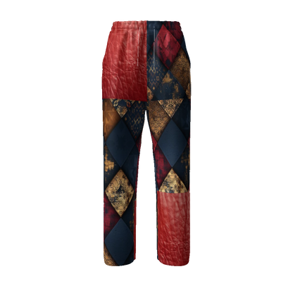 TRIANGLES & LEATHER Unisex Straight Leg Pants-SMALL-4XL