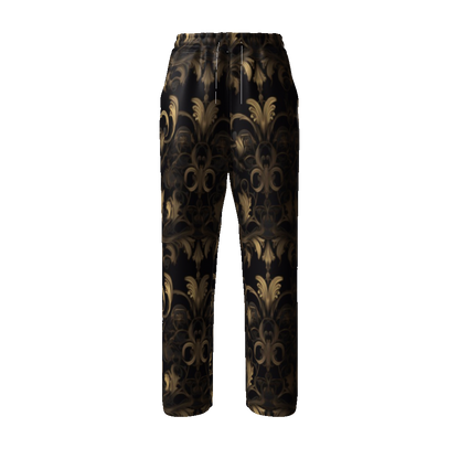 BLACK & GOLD ACCENT Unisex Straight Leg Pants-SMALL-4XL