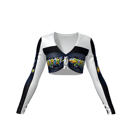 COLORFUL GRAFFITI Women's Long Sleeve Crop Top-SMALL-4XL (only this manufacturer: 3-4 wks. process/delivery)