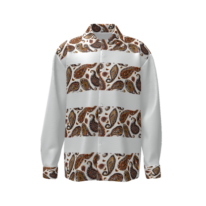 ORANGE PAISLEY Men's Classic Long Sleeve Shirt-*XS-4XL