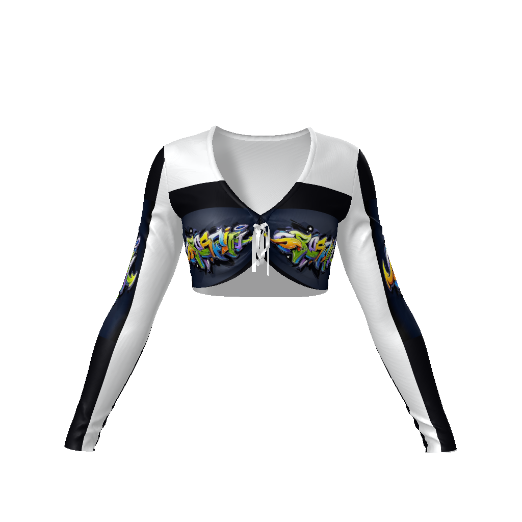 COLORFUL GRAFFITI Women's Long Sleeve Crop Top-SMALL-4XL (only this manufacturer: 3-4 wks. process/delivery)