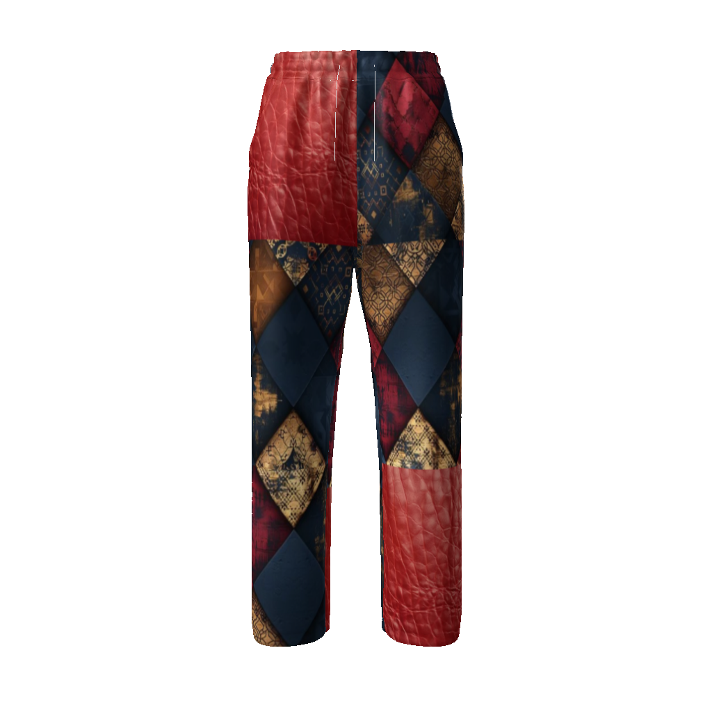 TRIANGLES & LEATHER Unisex Straight Leg Pants-SMALL-4XL