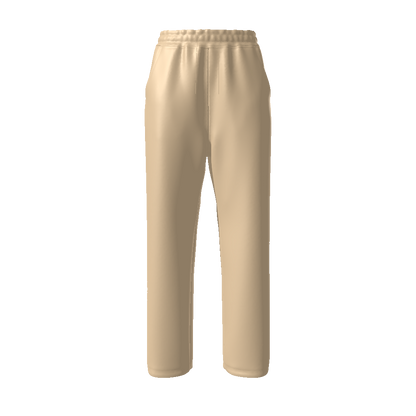 ORANGE PAISLEY---WHITE/BROWN/TAN Unisex Straight Leg Pants-SMALL-4XL